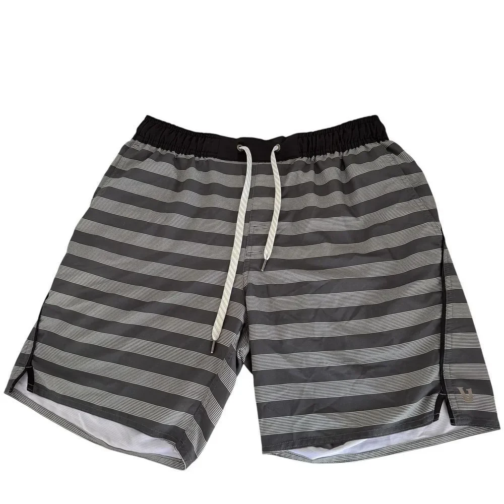 Vuori Men Striped Swim Trunks Lined‎ Size Medium